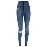 (WRUPSNUG1HS240-J4B) Woven Denim WR.UP® Ripped Jeans met Hoge Taille