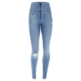 (WRUPSNUG1HS240-J79Y) Woven Denim WR.UP® Ripped Jeans met Hoge Taille