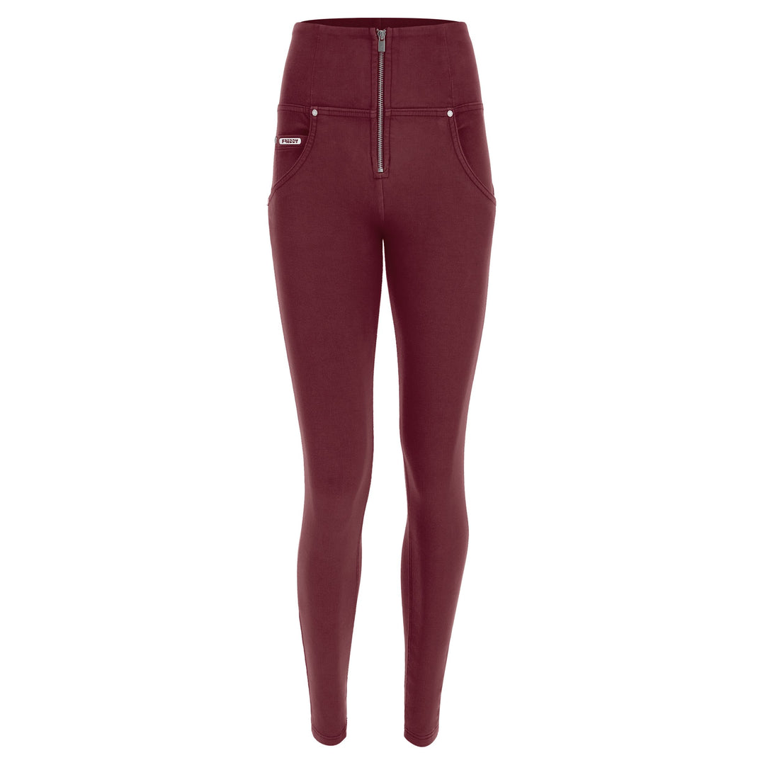freddy jeans broek pants shaping shapewear push up high waist zipper rits fitting purple paars