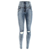 (WRUPSNUG2HS222-J19Y) Woven Denim WR.UP® Ripped Jeans met Hoge Taille