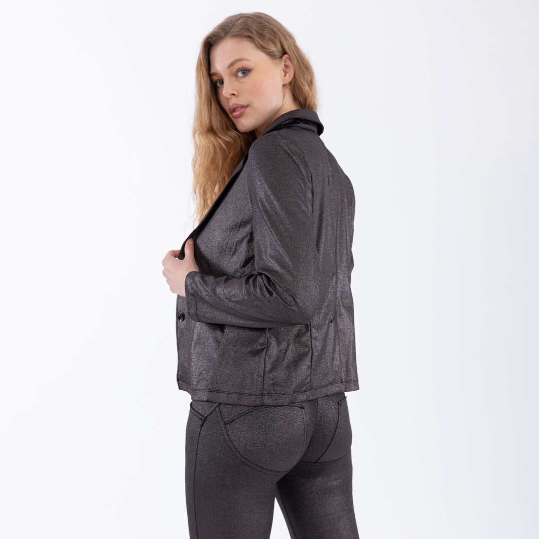 (F0WTWJ10-G109) SOFT-LINE JACKET IN METALLIC JERSEY