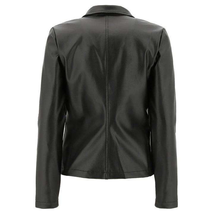 (F0WTWJ5-N)FAUX LEATHER BLAZER WITH A METALLIC FINISH