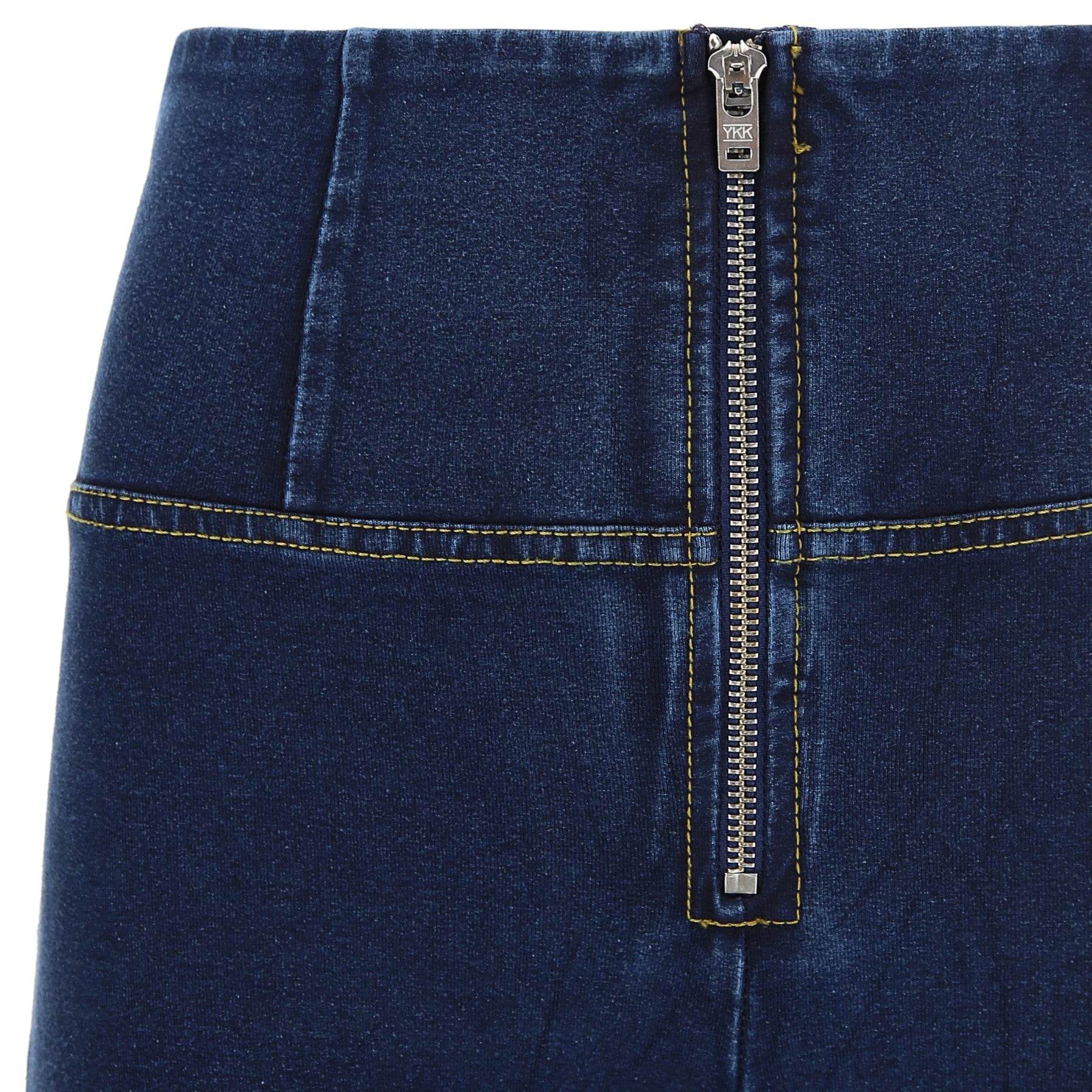 (WRUP1HJ01E-J0Y)WR.UP® HIGH-WAIST SKINNY-FIT BLUE PANTS IN STRETCH DENIM WITH SILVER ZIPPER