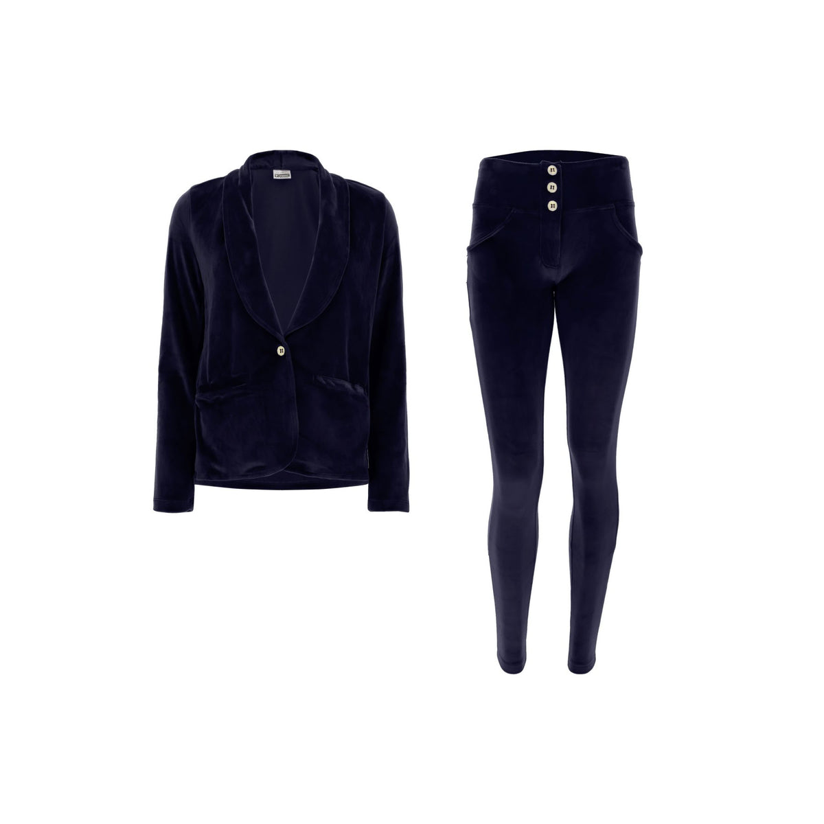 (S0WWTK3-B94) Ensemble de survêtement bleu WR.UP® en velours comprenant un blazer et un pantalon WR.UP® en velours. agrandi