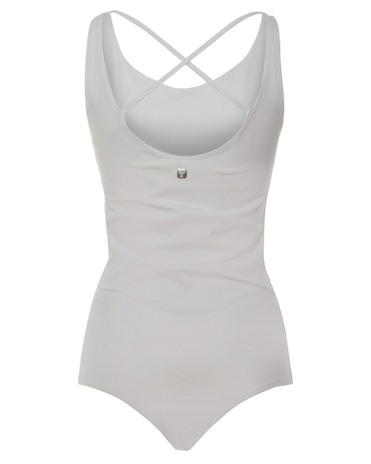 (WB04N00-JES-W) Leotard With Deep Scoop Neckline In Back And Double, Crossed Shoulder Straps White