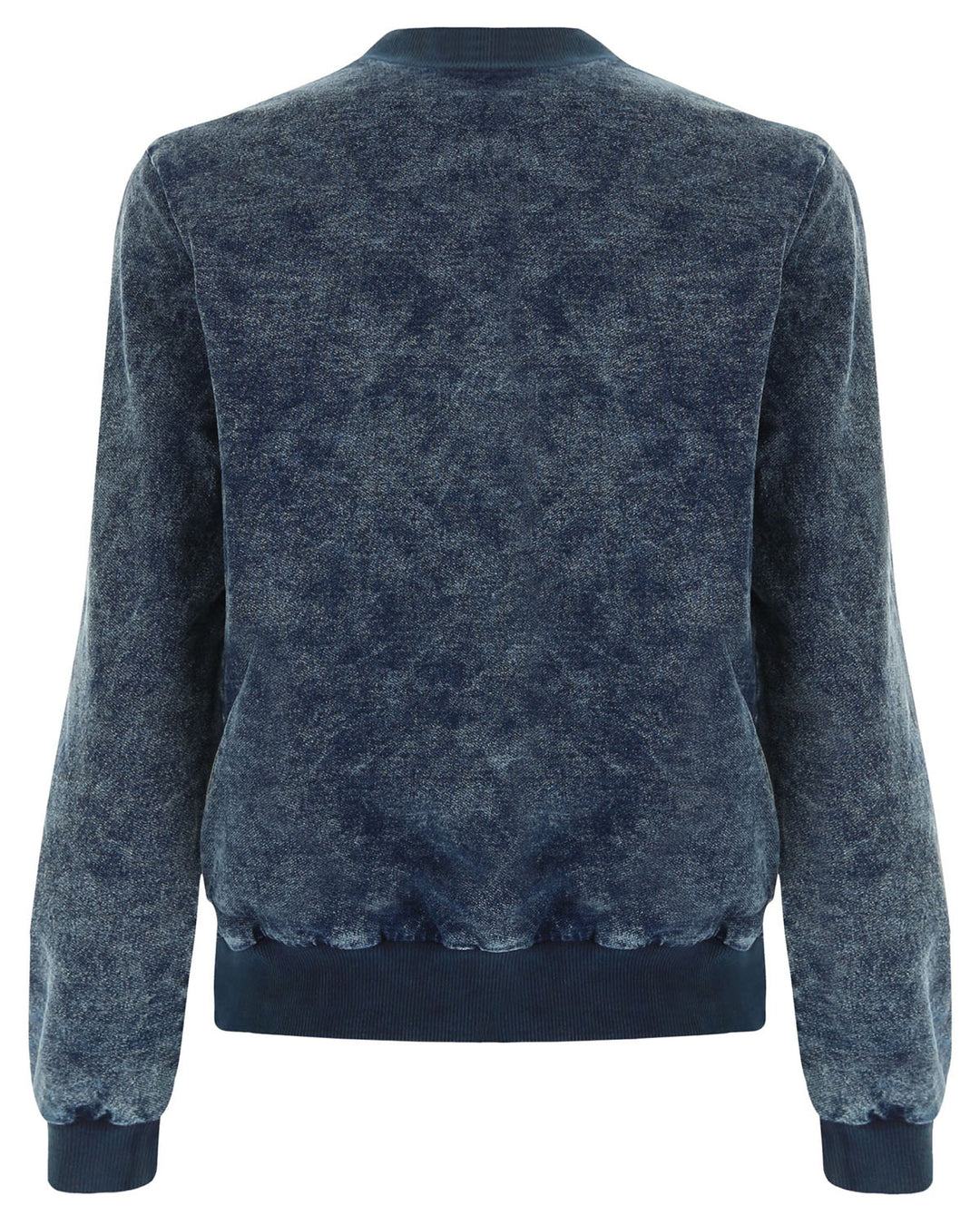 (WS347L01H02-J0M)Bomber With Contrast Lining In Denim With Acid-Washed Effect