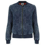(WS347L01H02-J0M)Bomber With Contrast Lining In Denim With Acid-Washed Effect