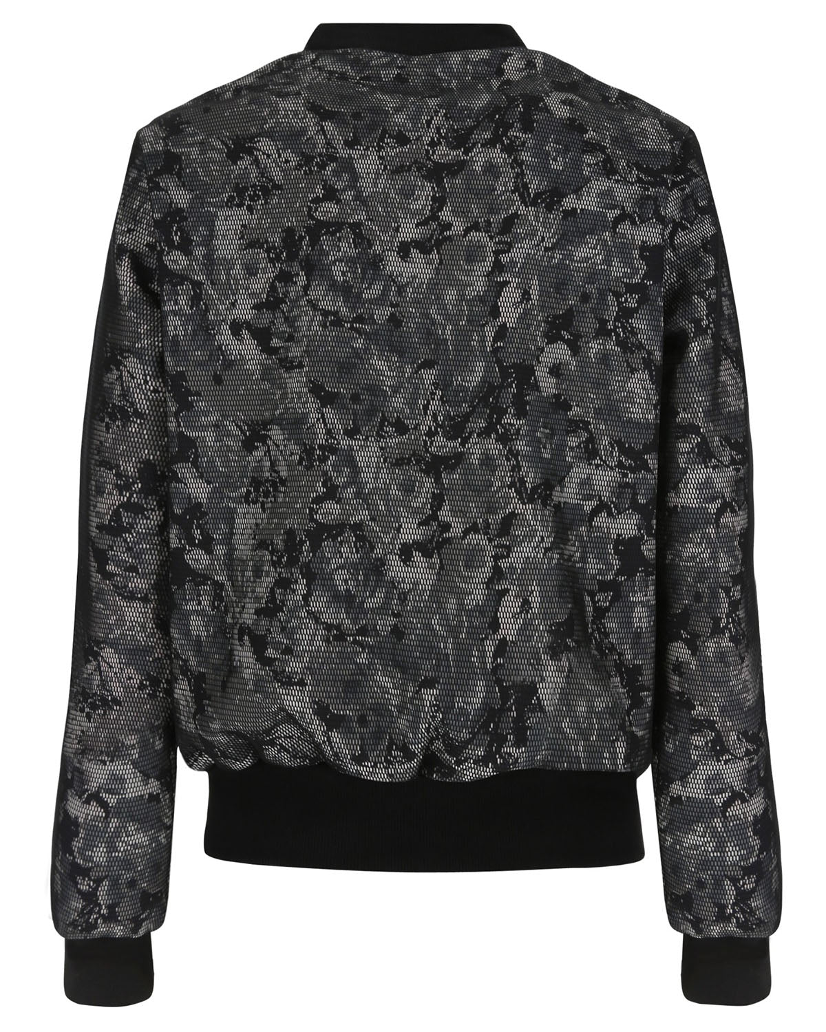 (WS347L01H02-NGWV0)Floral Print Bomber In Mesh-Lined French Terry