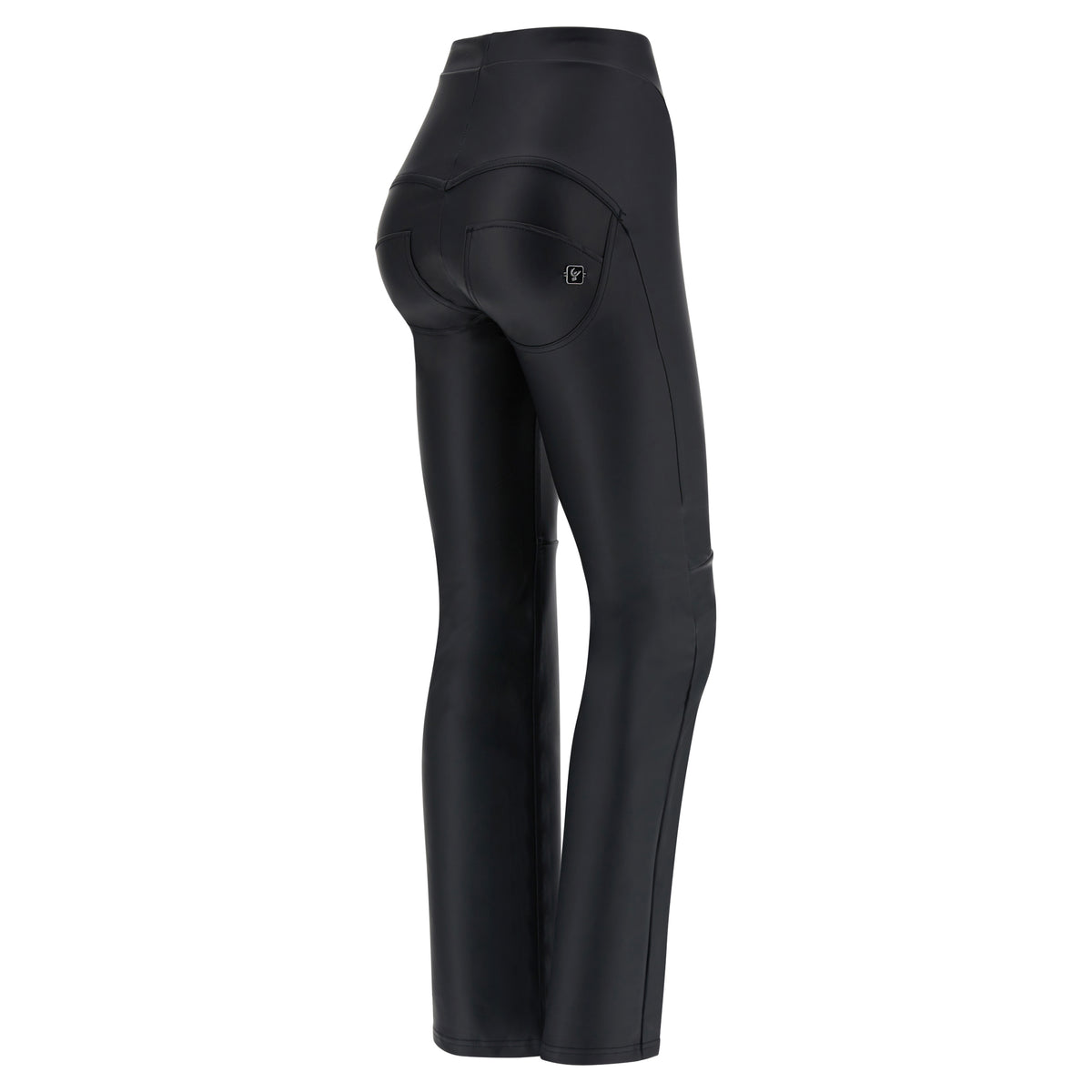(WRUP11HS314-N)  Flare Leather Look Hoge Taille WR.UP® met Wijde Pijp en Stoere Stiksels enlarged