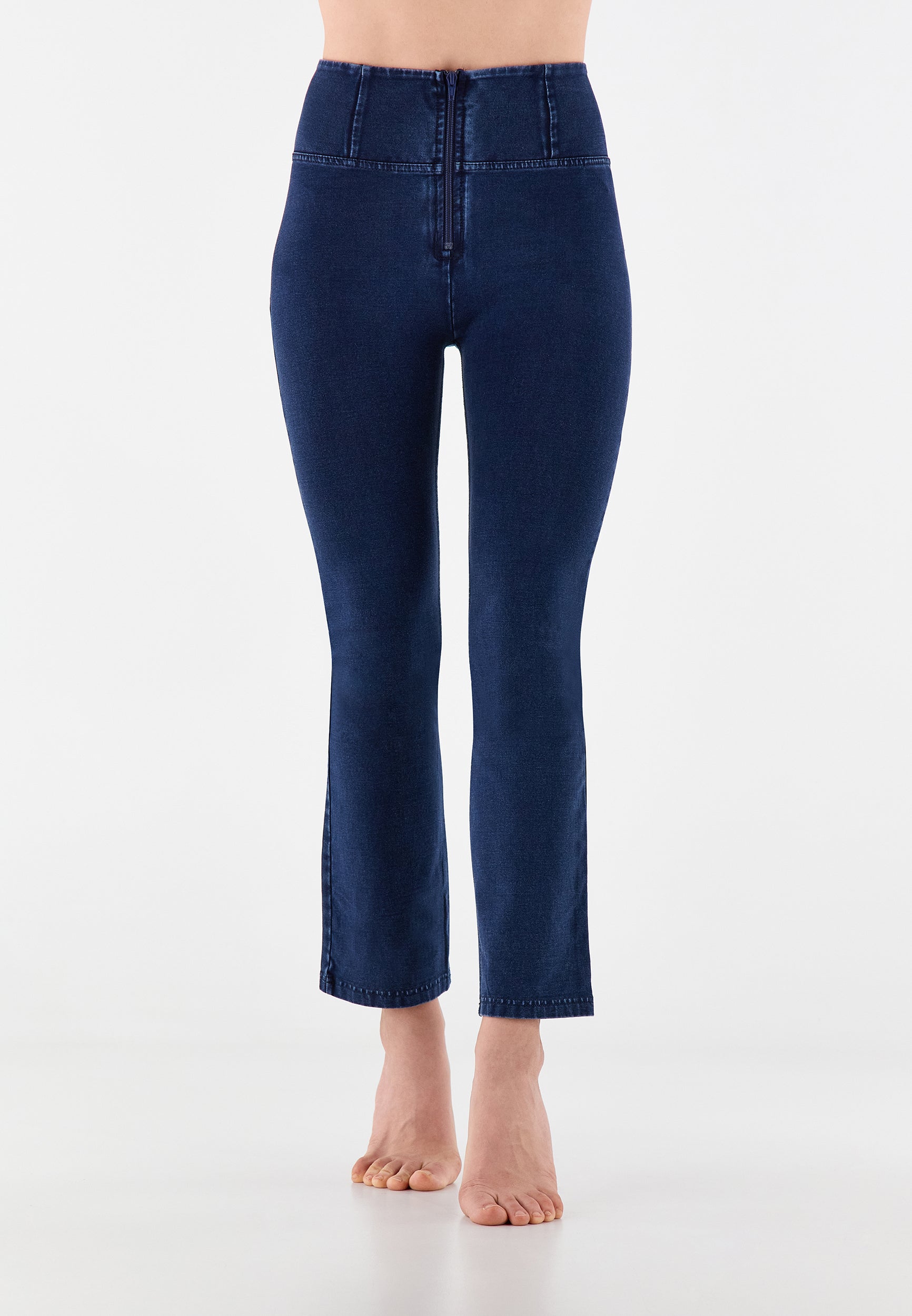 (WRUP14HS269-J0B)WR.UP® Push Up Jeggings With High Waist Flared Cropped Bottom