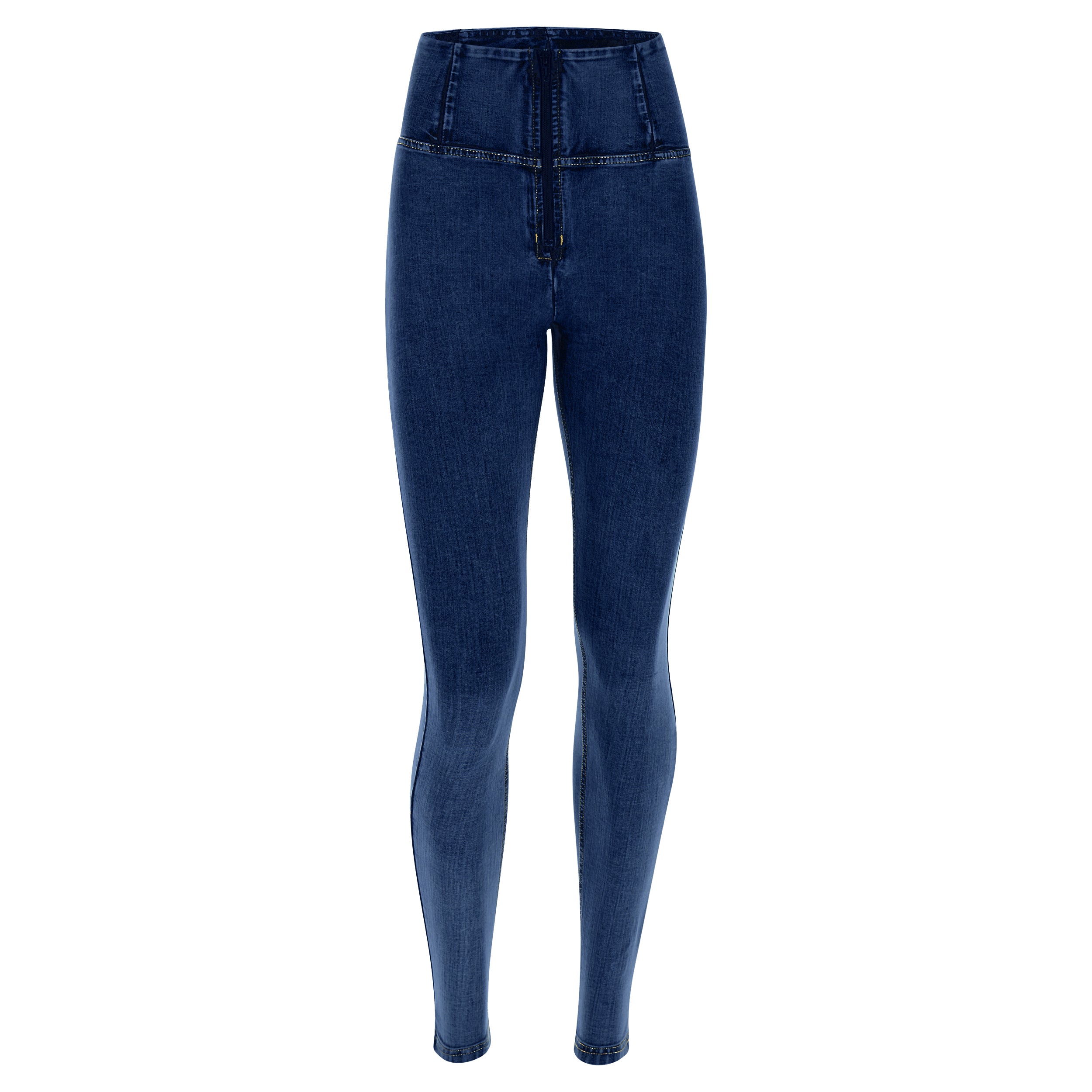 soft tencel denim look shaping freddy shapewear push up comfortable jegging stretch high waist zip donkerblauw blauw dark blue