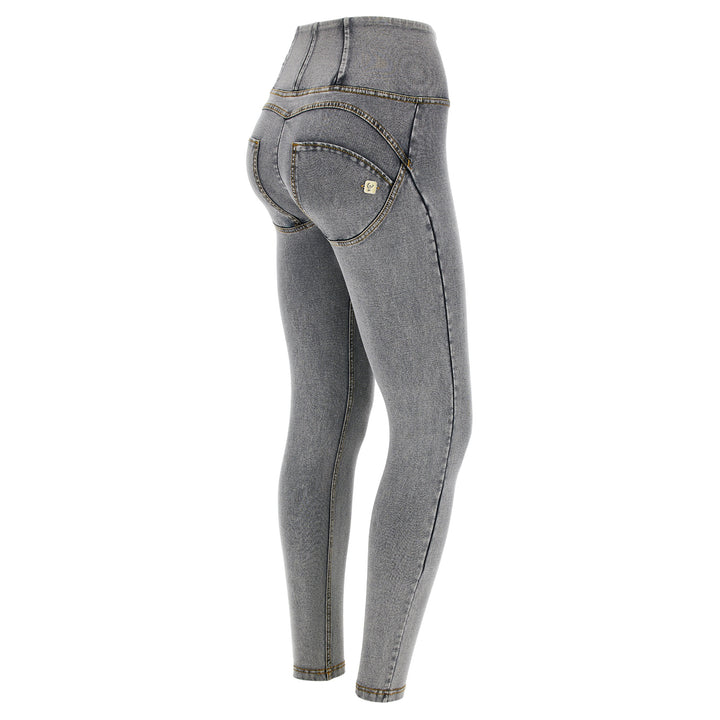 WRUP2HC002ORG-J3Y Grijze WRUP® met Hoge Taille en Zip in Denim Look
