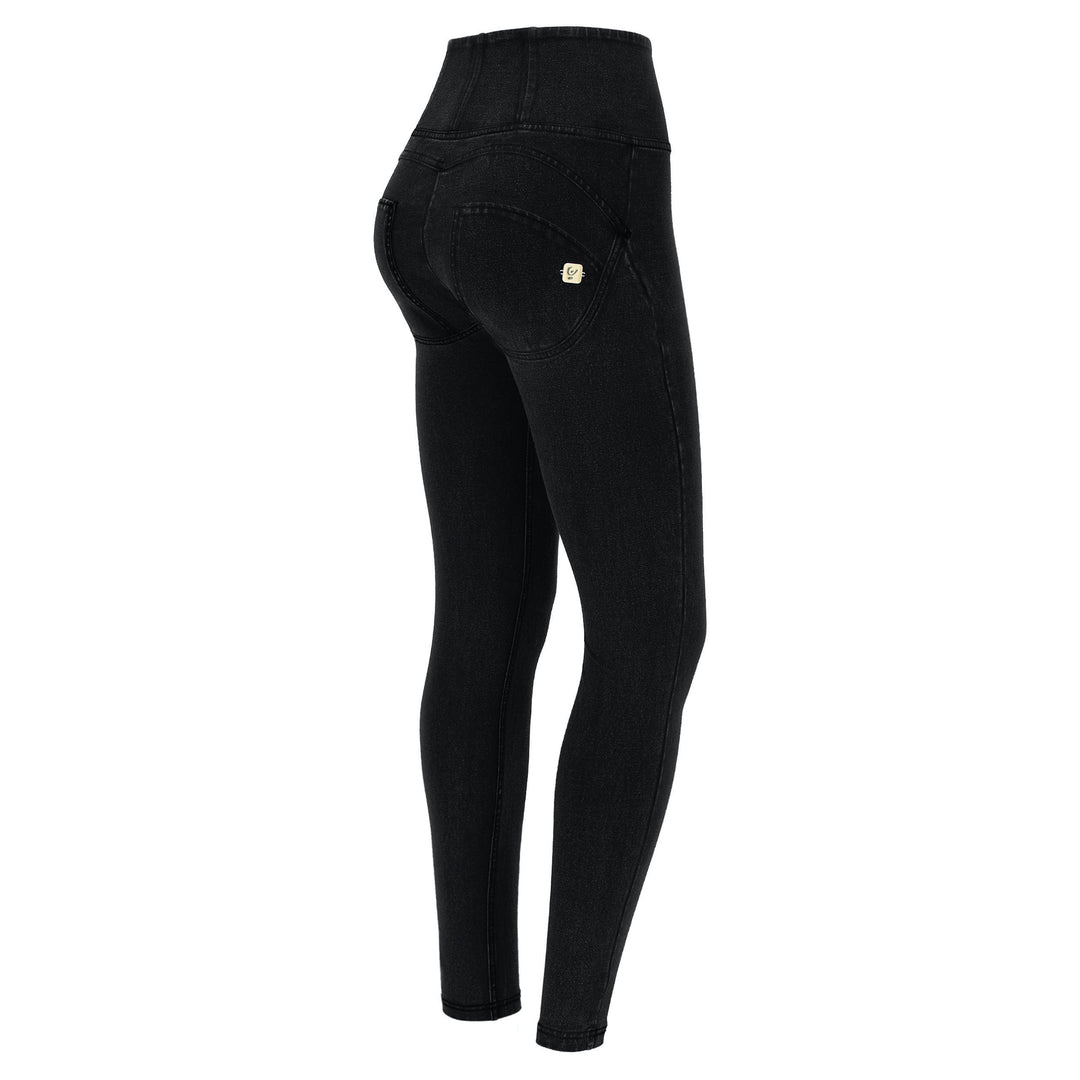 WRUP2HC002ORG-J7N Zwarte WR.UP® met Hoge Taille en Zip in Denim Look
