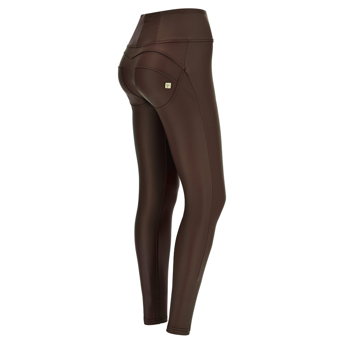 WRUP2HC006PREC-M12 Bruine WR.UP® Leather Look avec une haute taille et des fermetures éclair agrandi