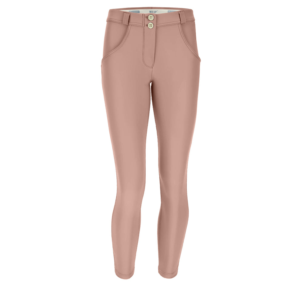 freddy shaping push up shapewear faux leather nep leer broek legging comfy stretch fitting enkel lengte bruin mocha lichtbruin