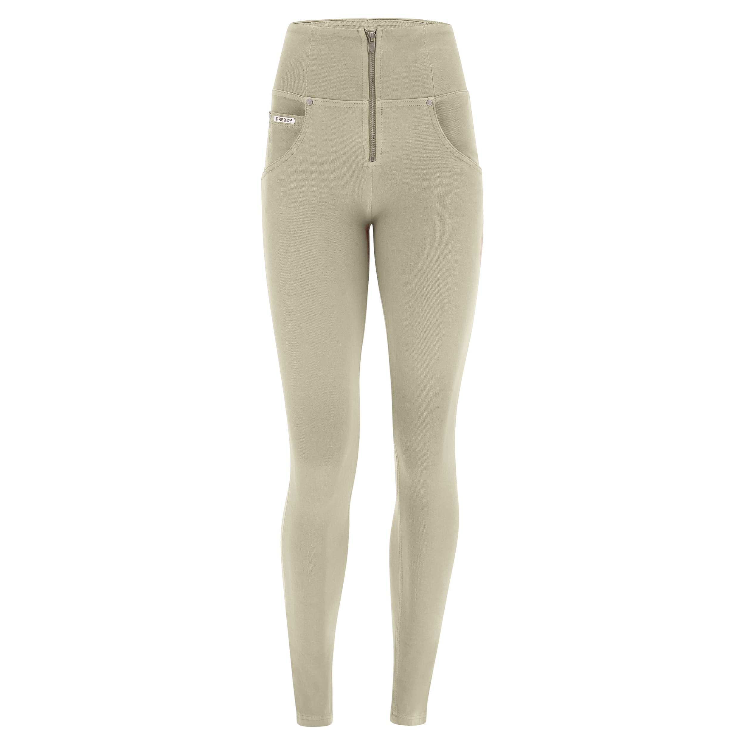 freddy jeans broek pants shaping shapewear push up high waist zipper rits fitting beige sand zandkleur colour