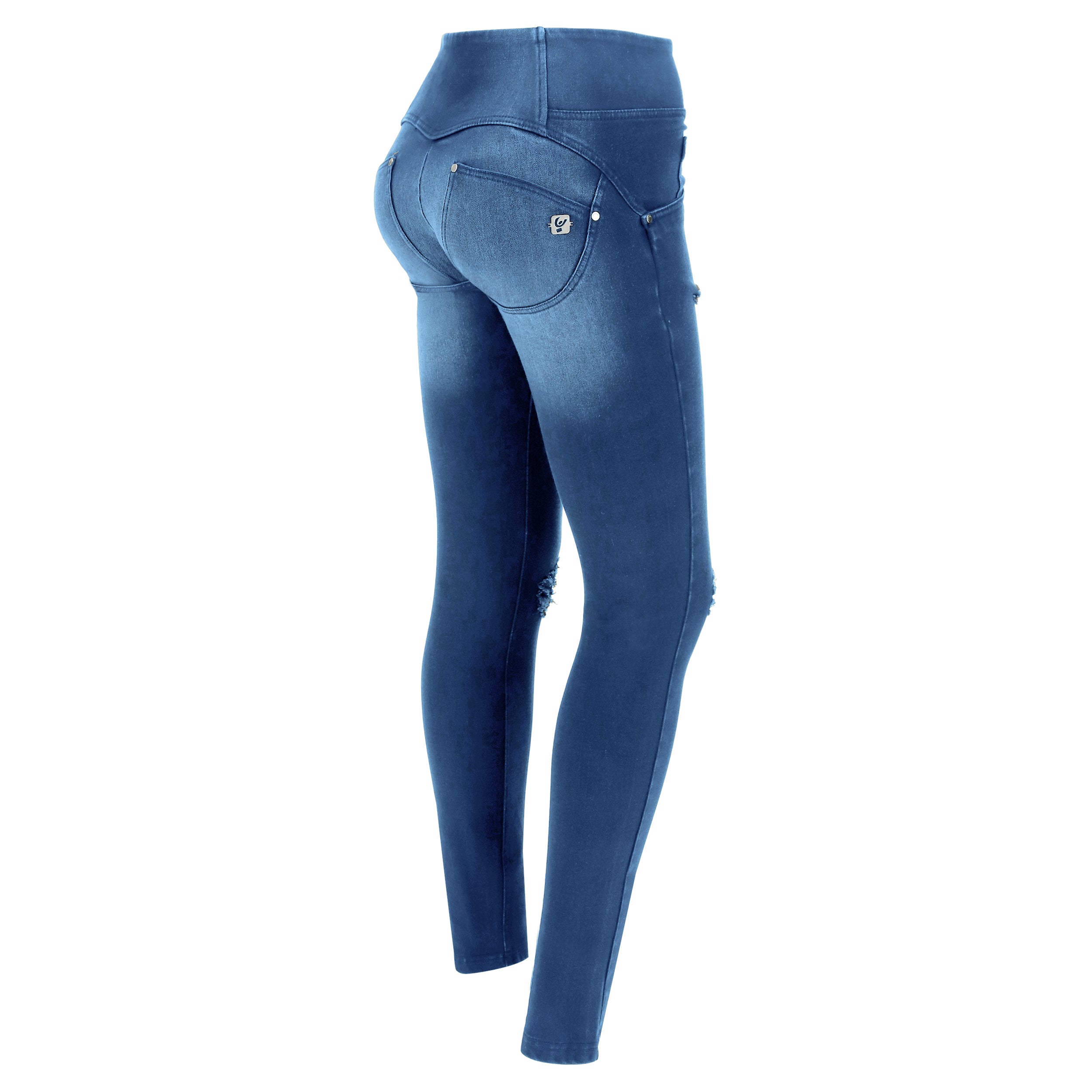 (WRUPSNUG1MS241-J4B) WR.UP® Medium Waist Ripped Jeans In Eco-Friendly Denim