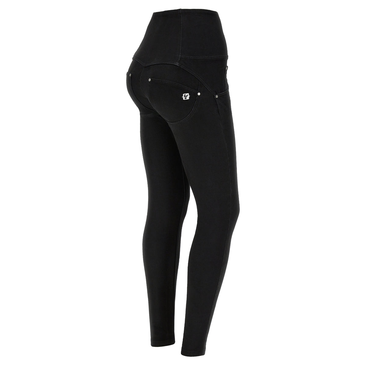 WRUPSNUG2BHC017-N Noir WR.UP taille haute avec fermeture éclair en denim tissé agrandi