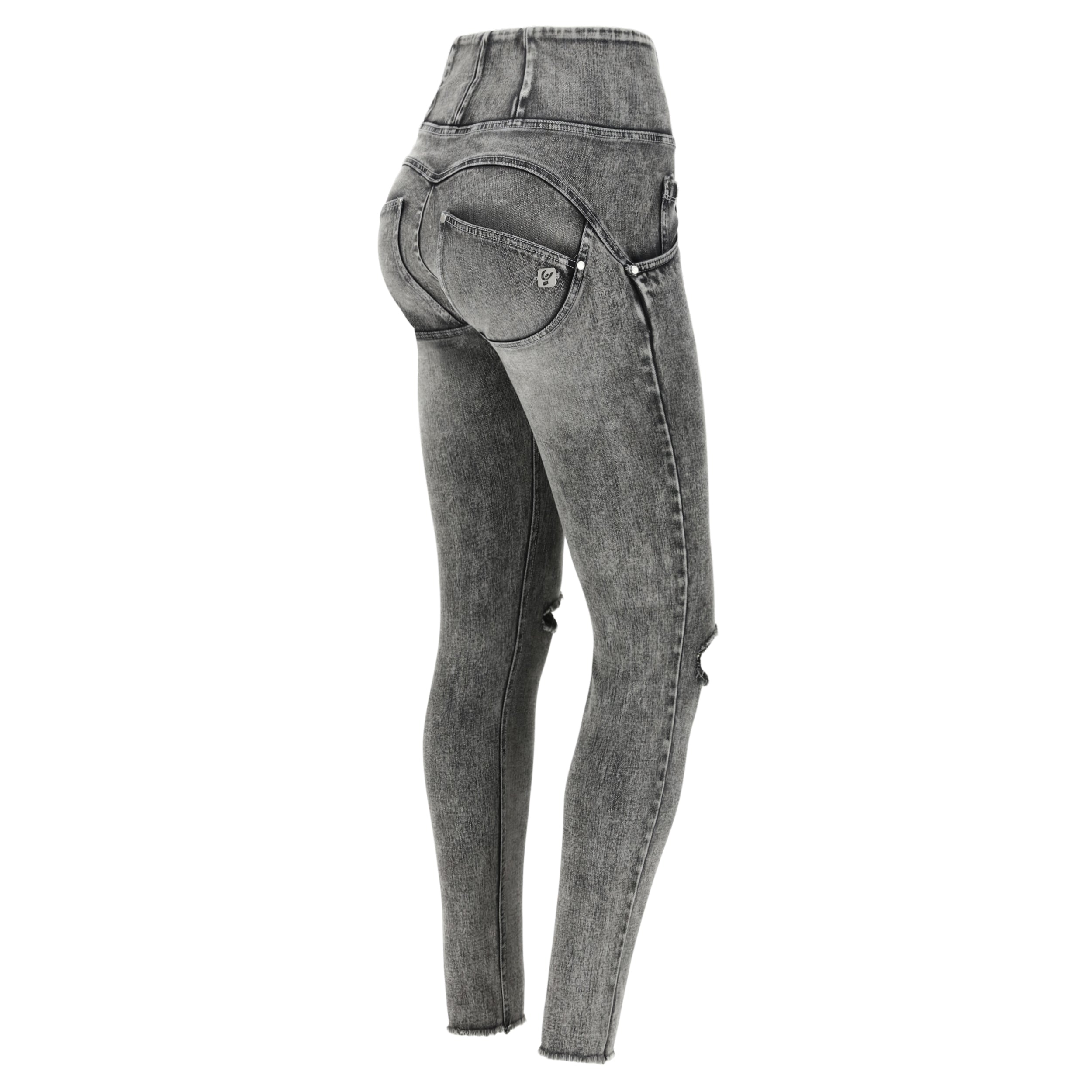(WRUPSNUG2HS222-J20G) Woven Denim WR.UP® Ripped Jeans met Hoge Taille